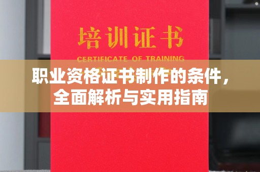 勐海职业资格证书制作的条件，全面解析与实用指南